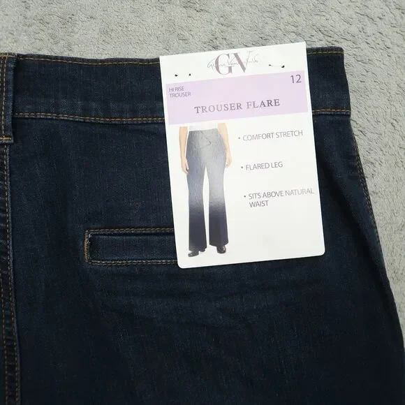 Gloria Vanderbilt Jeans Women's 12 High-Rise Trouser Flared Leg 31" Inseam NWT - Picture 11 of 16